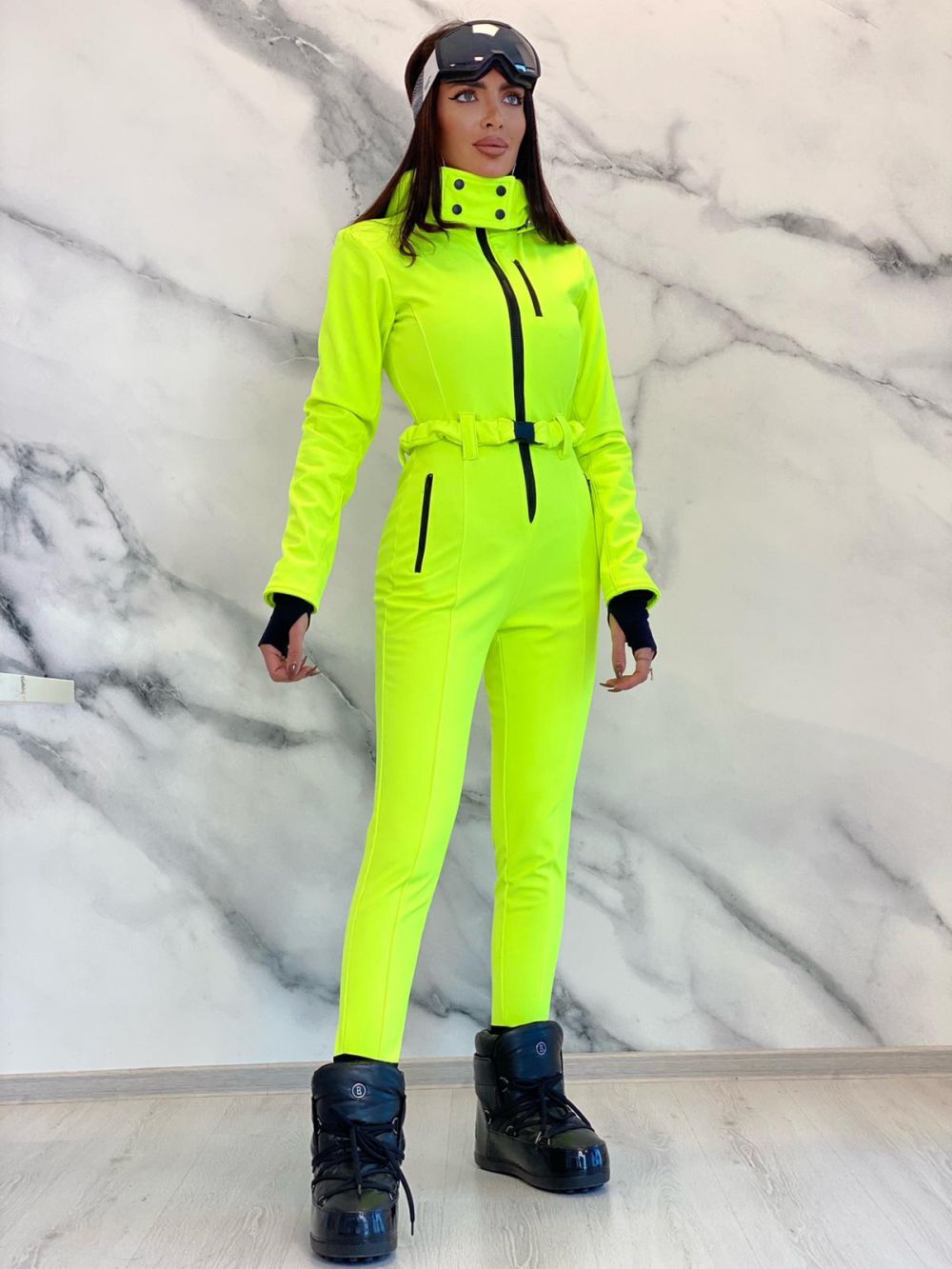 Green casual ski jumpsuit Anodys Bogas