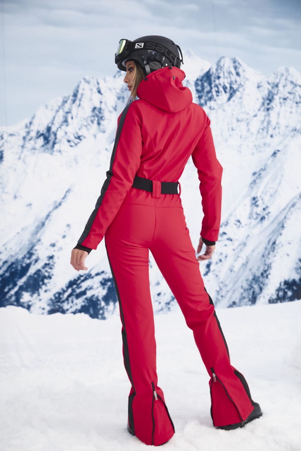 Red casual ski jumpsuit Nalor Bogas