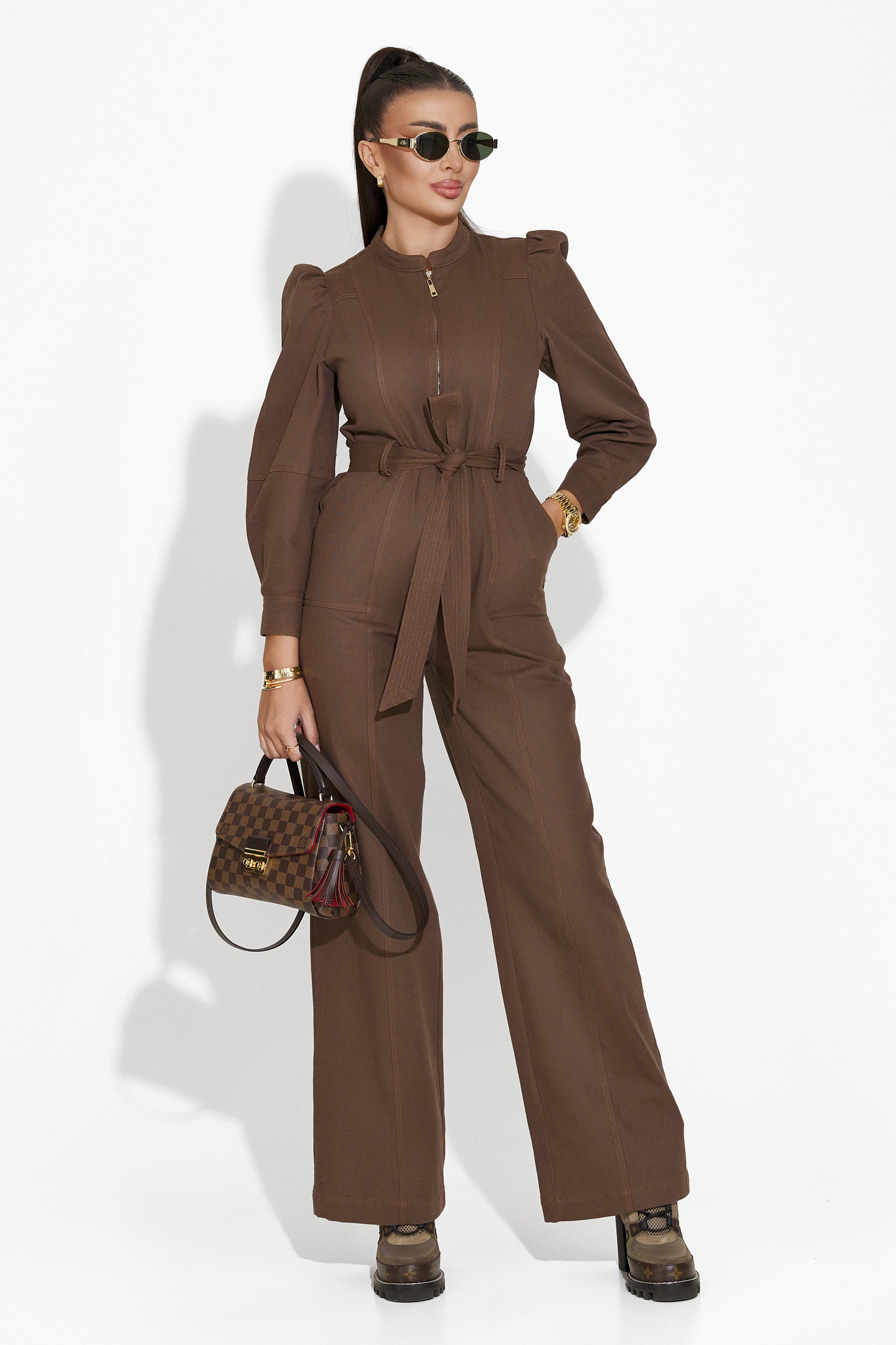 Tuyet Bogas brown casual women's jumpsuit