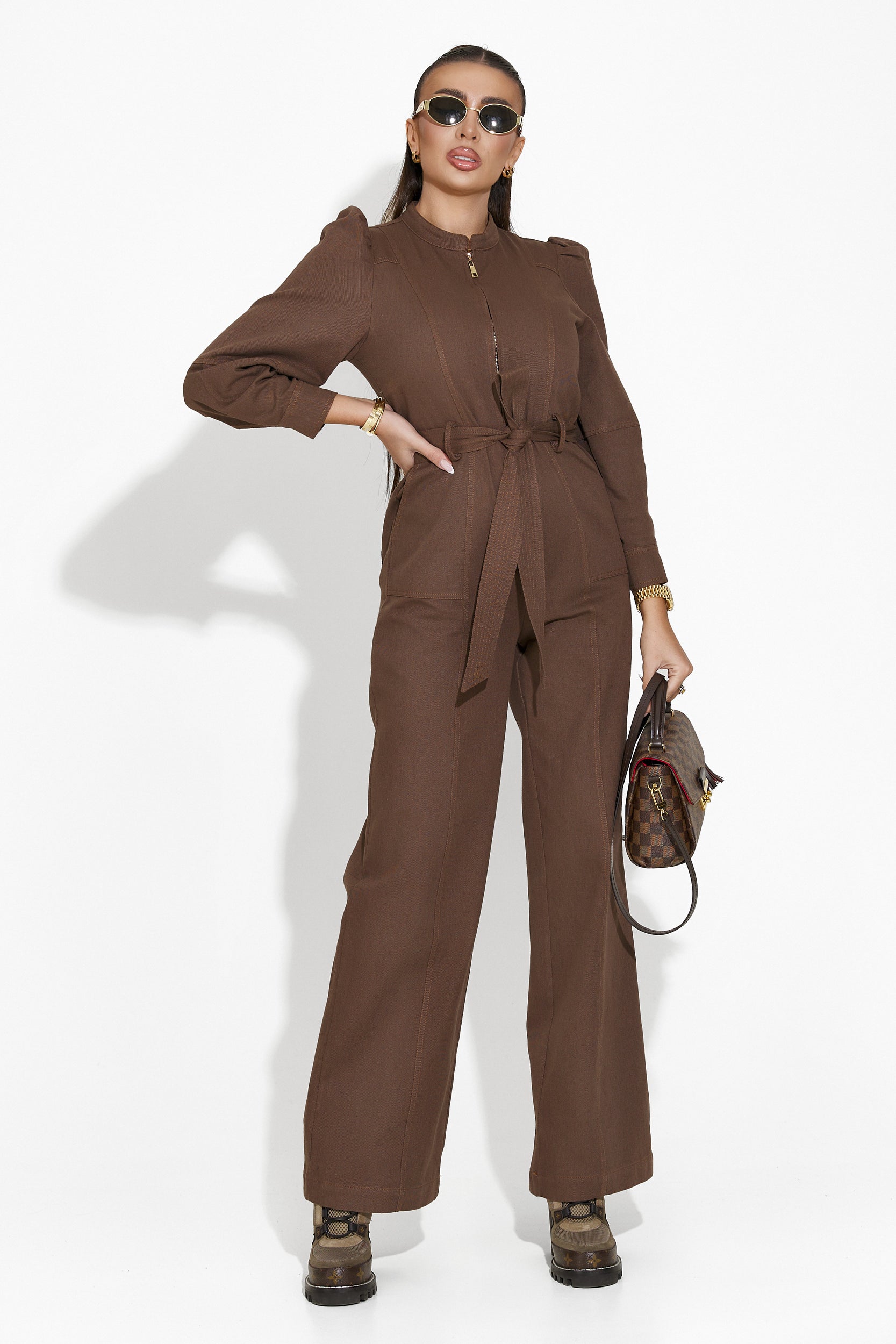 Tuyet Bogas brown casual women's jumpsuit