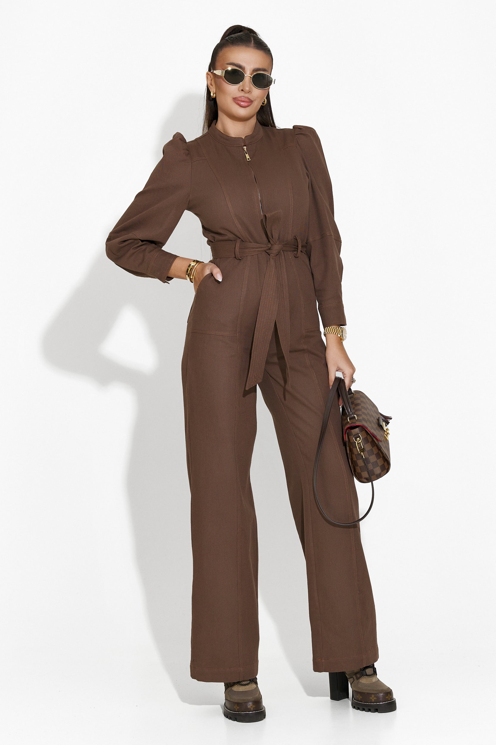 Tuyet Bogas brown casual women's jumpsuit