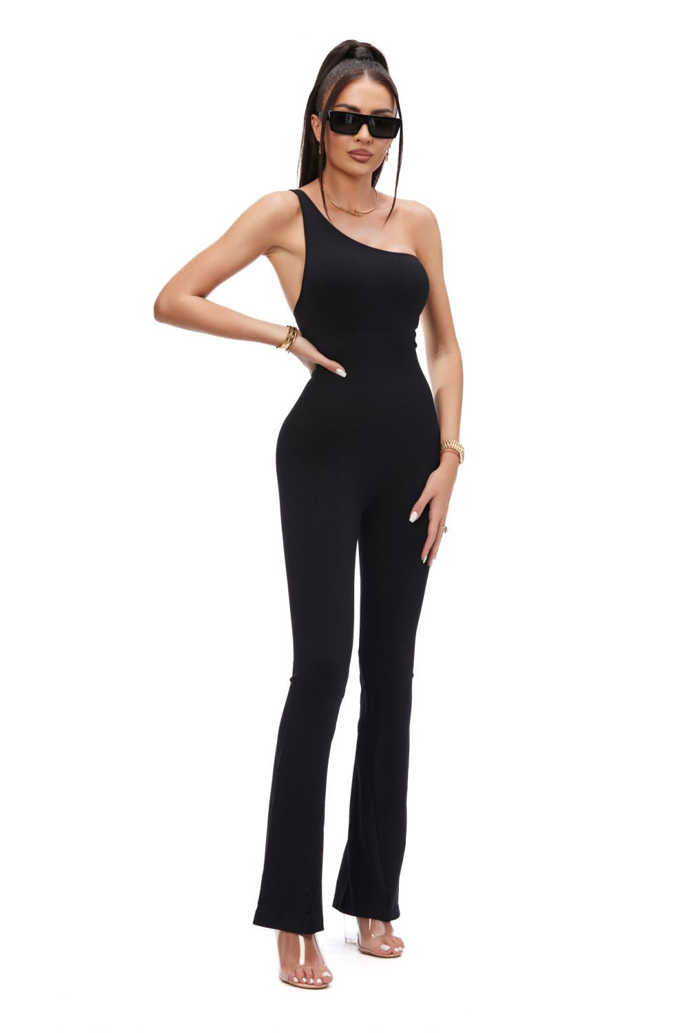 Ladies casual black modeling overalls Mimoza Bogas