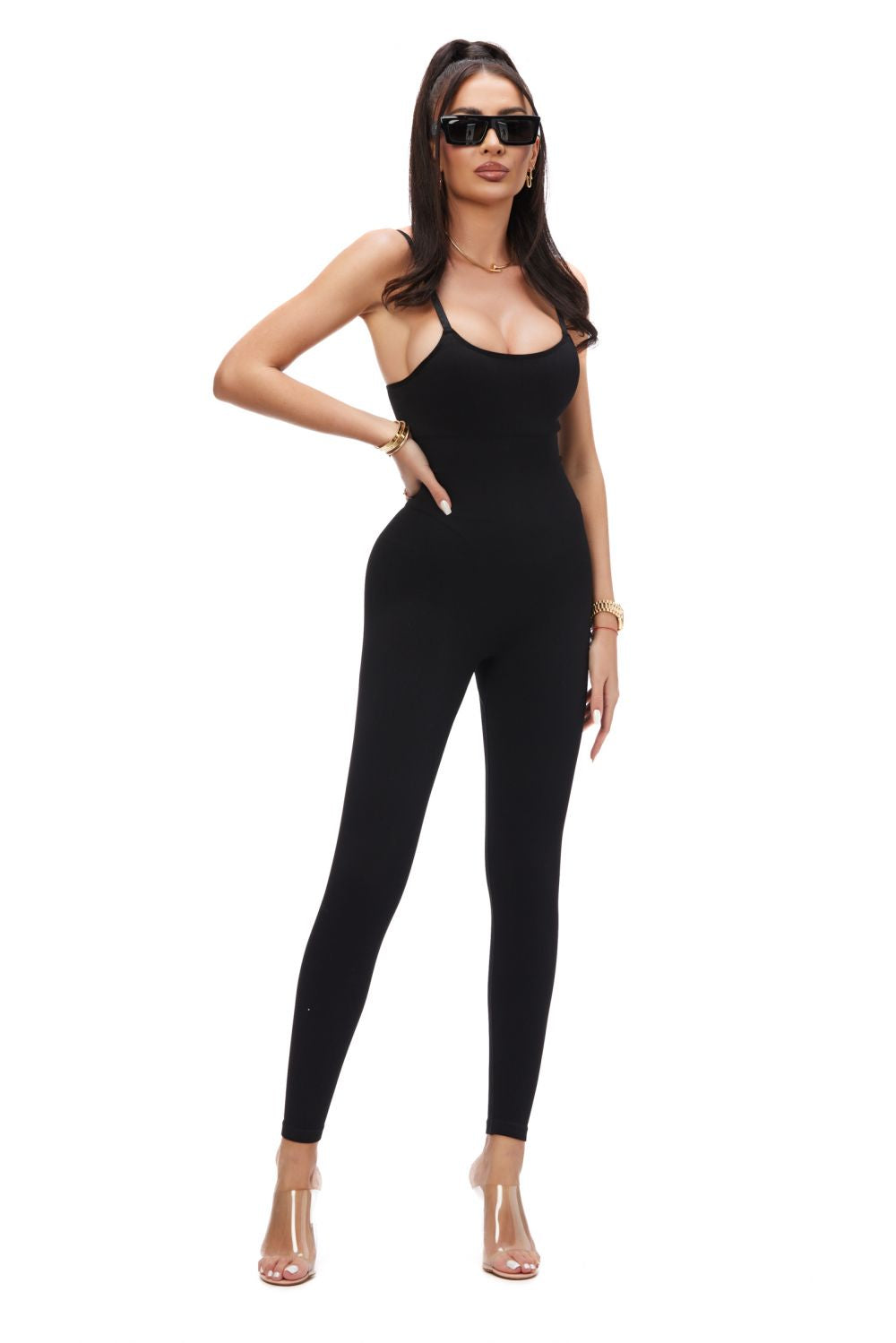Ladies' casual black modeling jumpsuit Simplisima Bogas