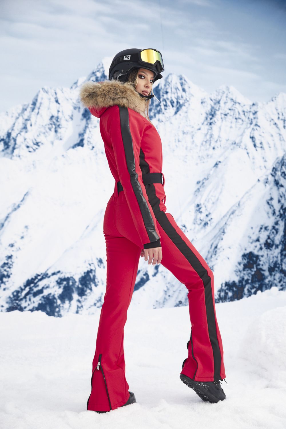 Red casual ski jumpsuit Rolan Bogas
