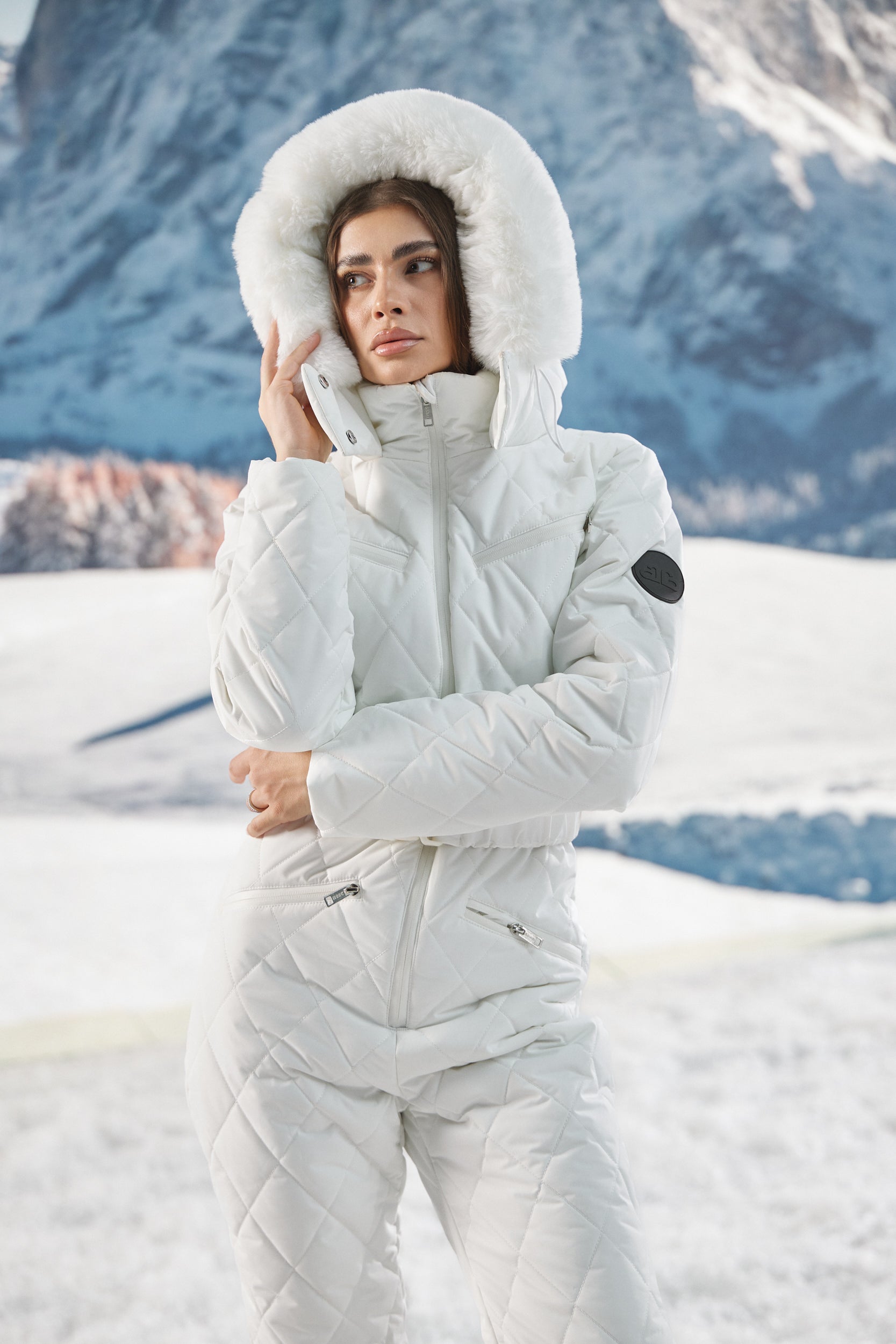 White casual ski overalls Valene Bogas