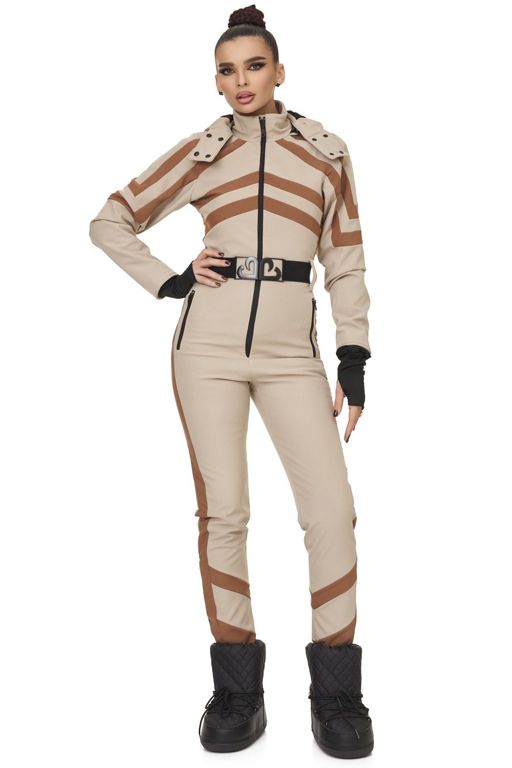 Abyem Bogas beige casual ski overalls