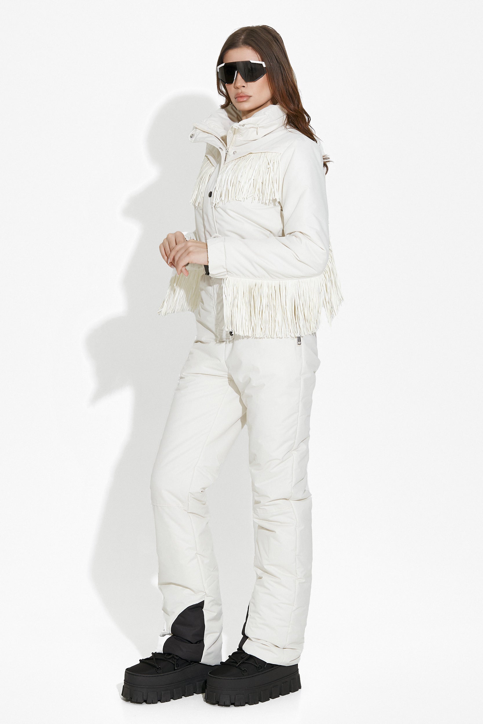 Ritanya Bogas beige casual ski overalls