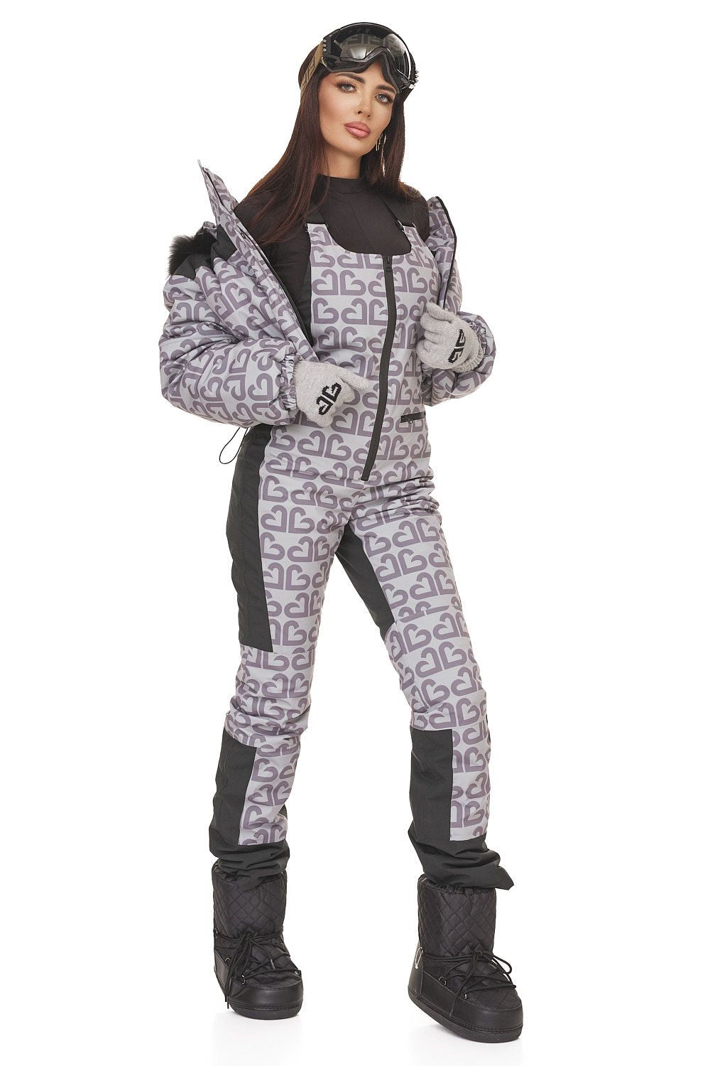 Adelines Bogas grey casual ski suit