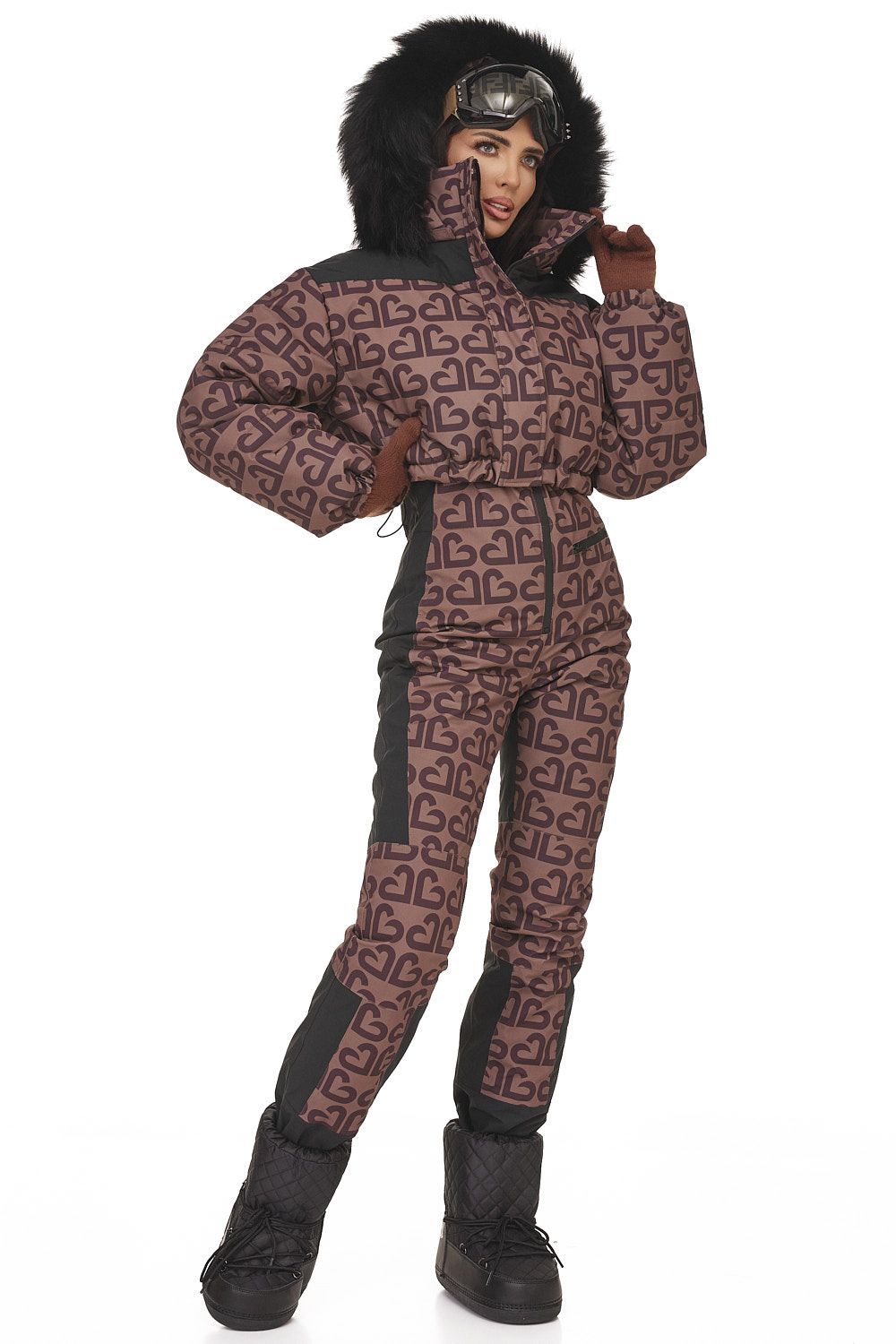 Adelines Bogas brown casual ski suit
