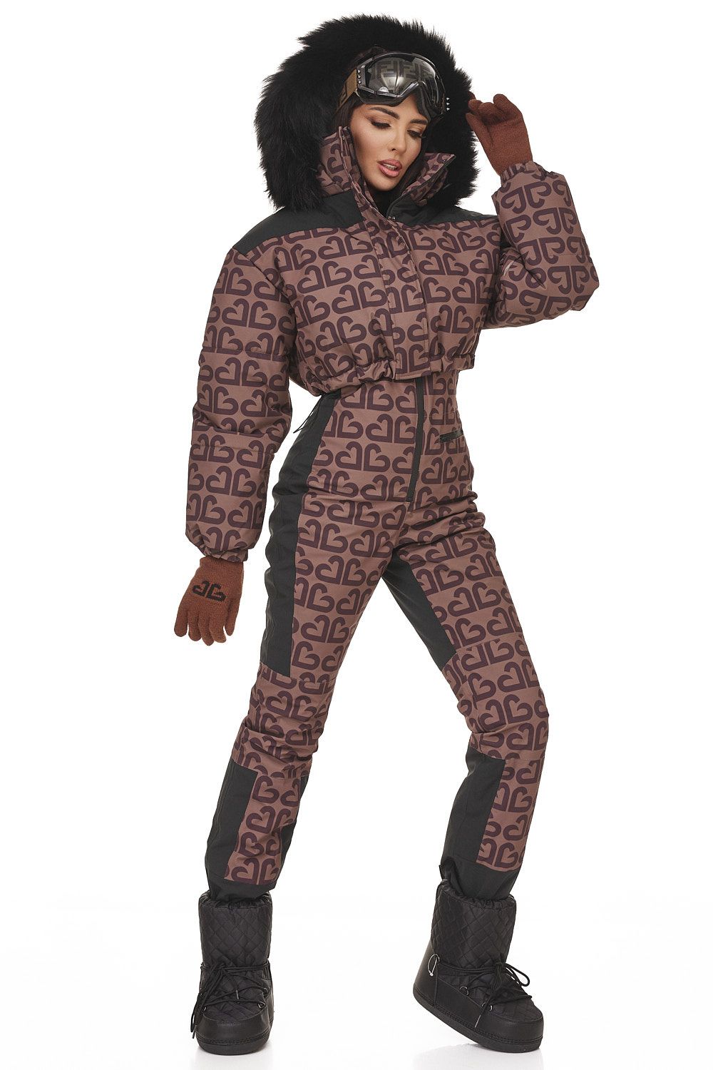 Adelines Bogas brown casual ski suit