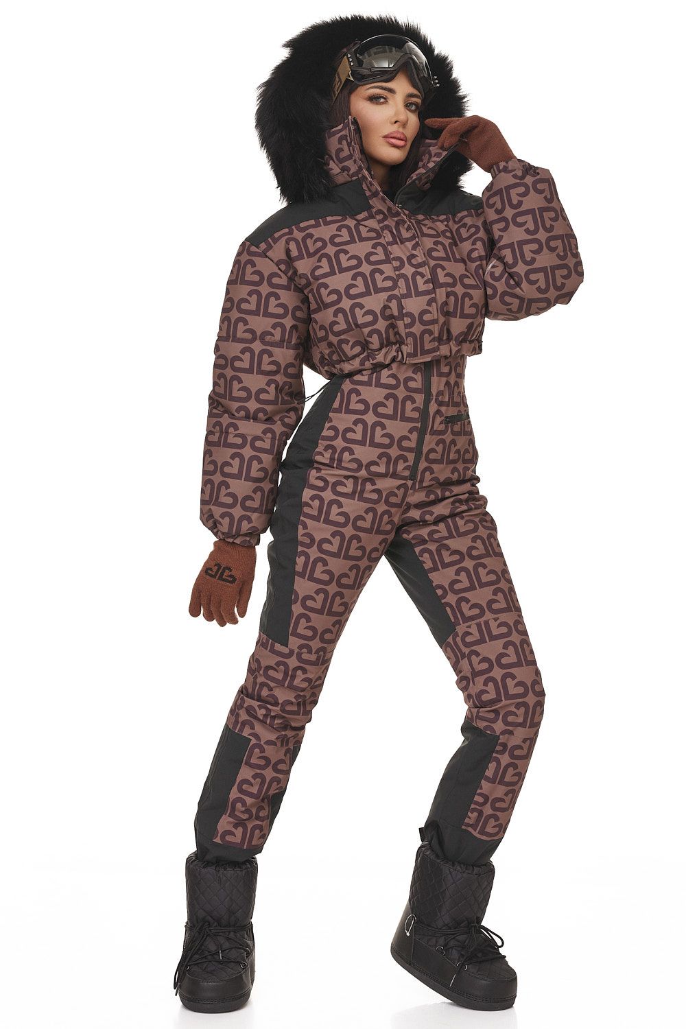 Adelines Bogas brown casual ski suit