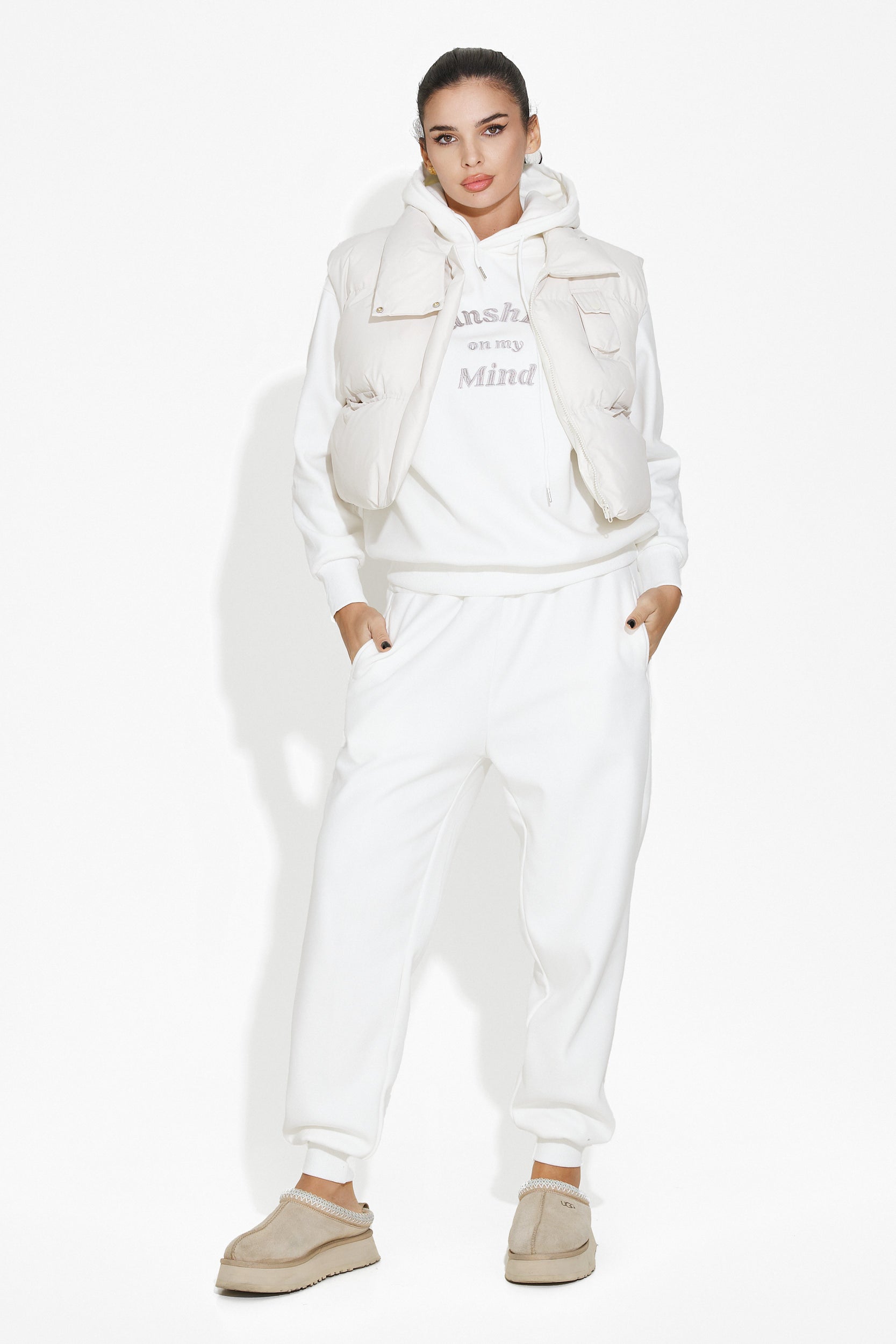 Divesa Bogas white casual women's tracksuit