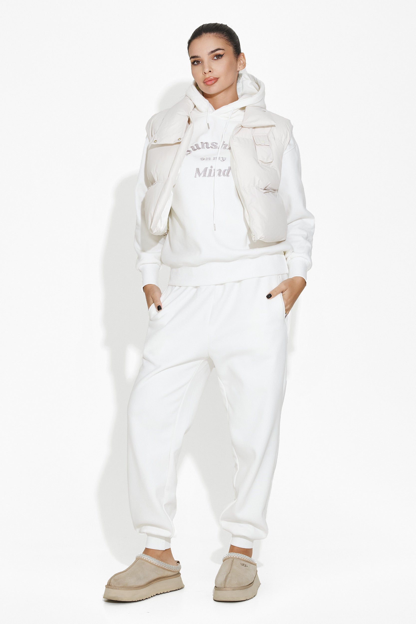 Divesa Bogas white casual women's tracksuit