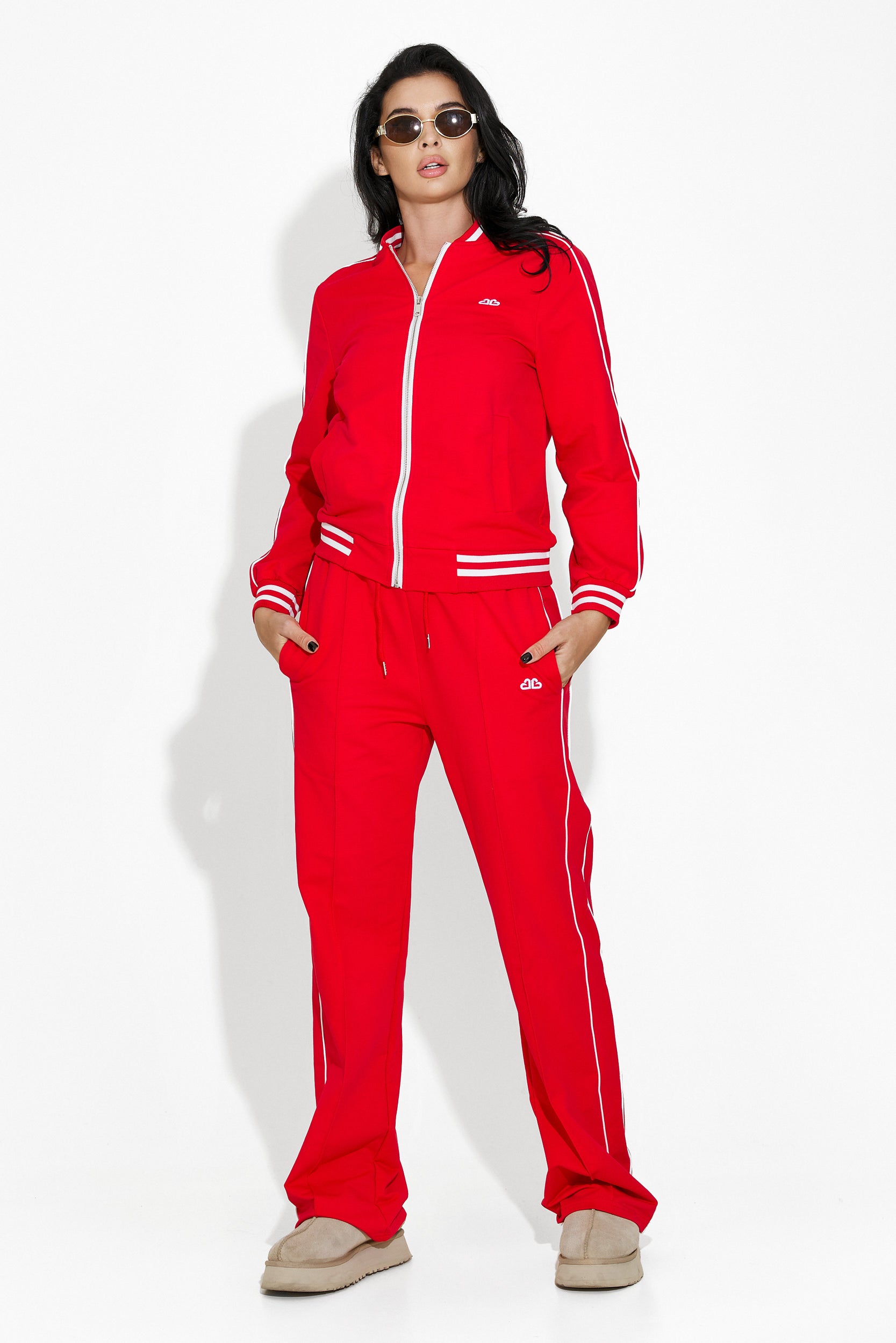 Edra Bogas red casual women's tracksuit