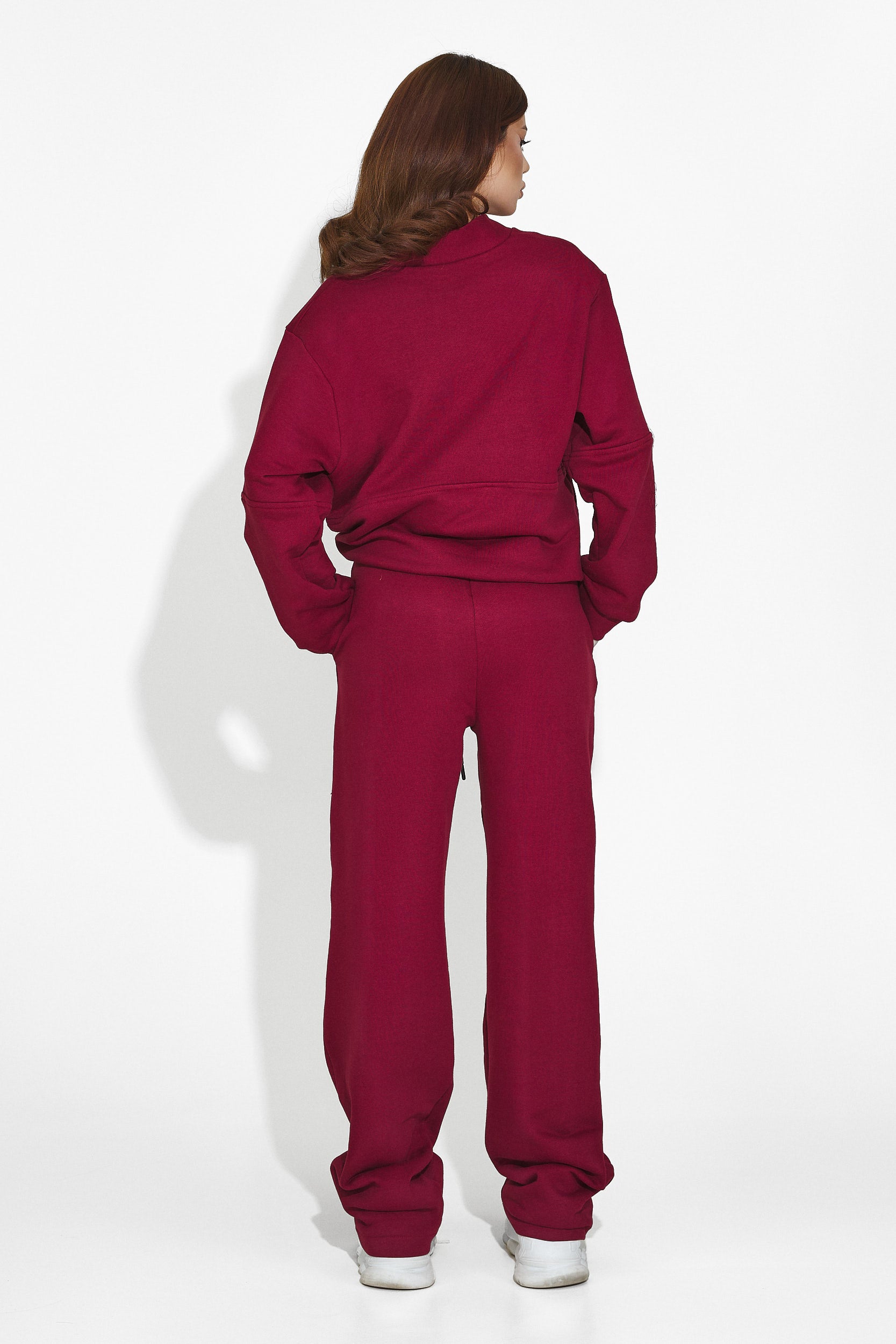 Babysa Bogas casual burgundy women's tracksuit