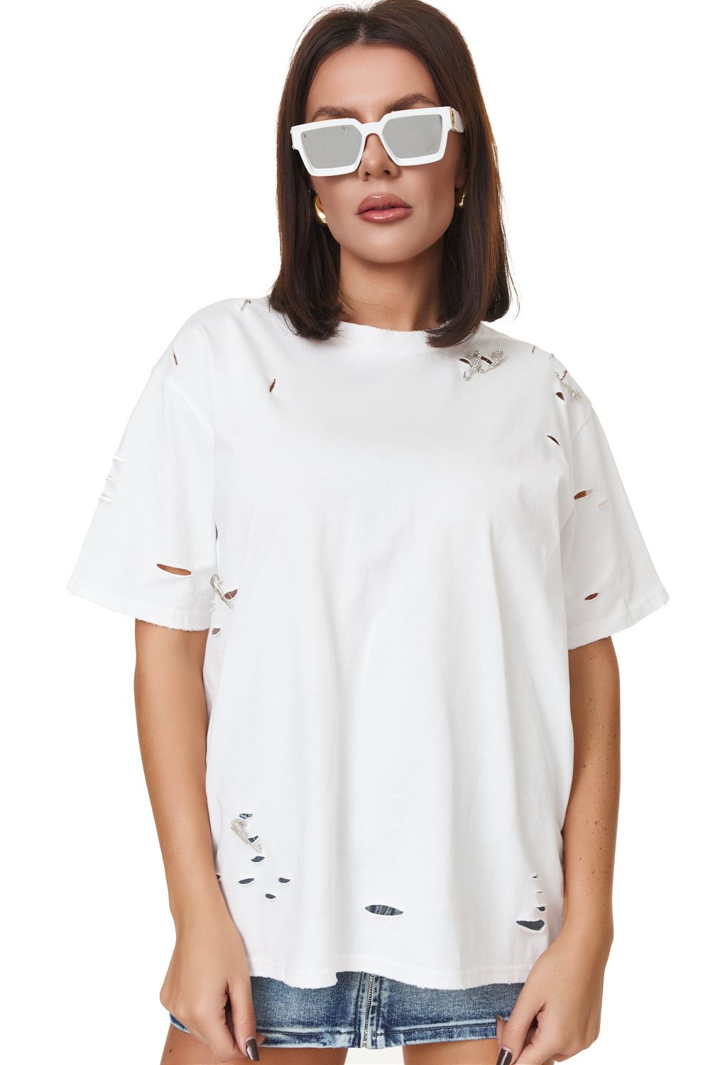 White casual women's t-shirt Voliza Bogas