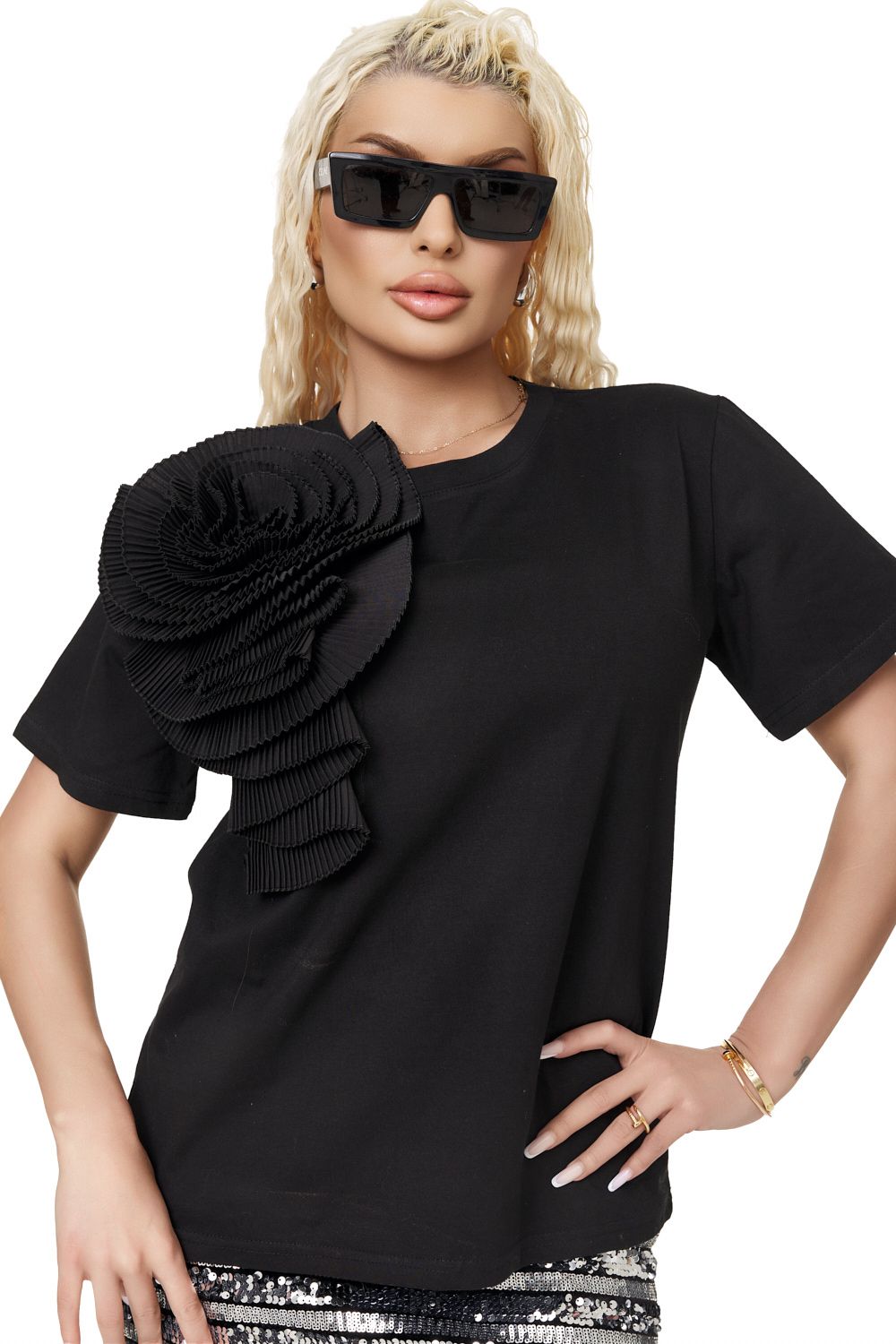 Ladies casual black Tramia Bogas T-shirt