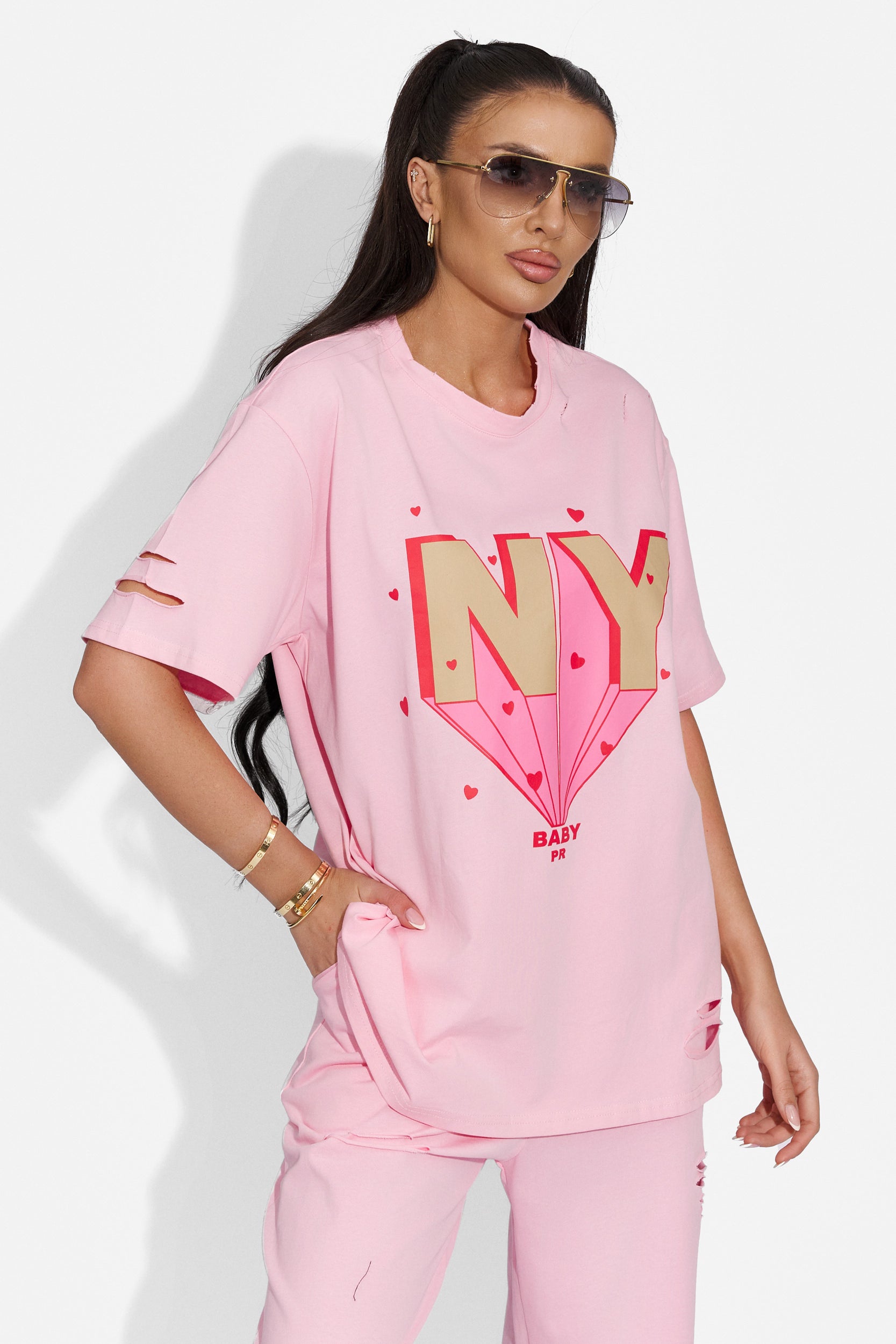 Metima Bogas casual pink ladies t-shirt