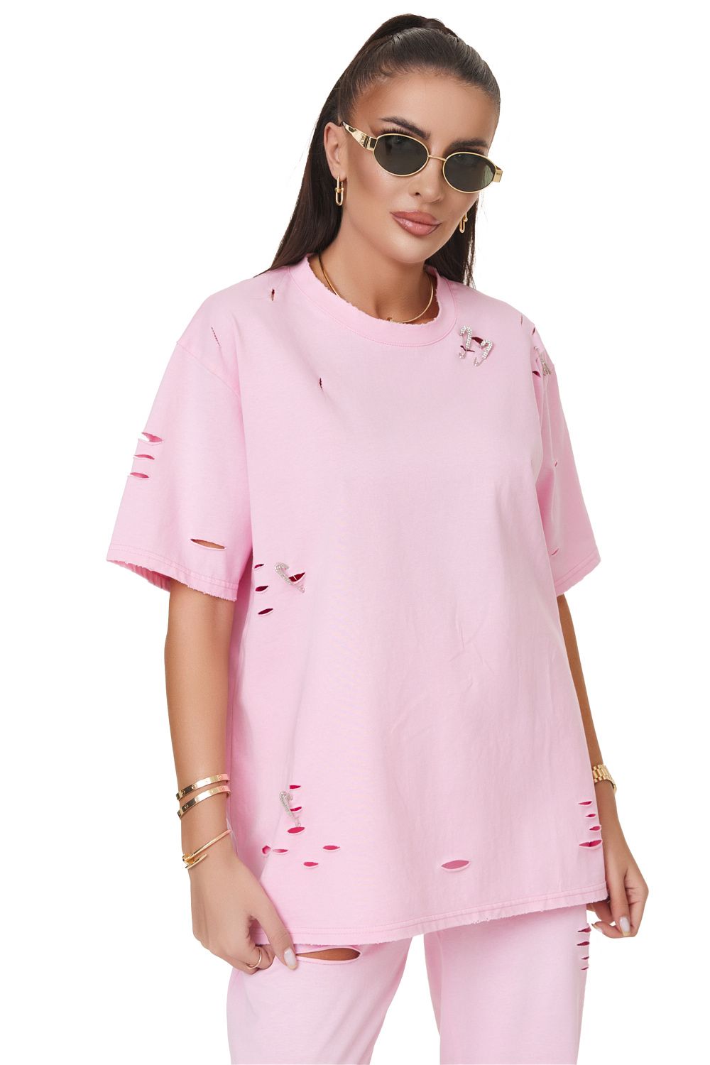 Lady's casual pink t-shirt Voliza Bogas